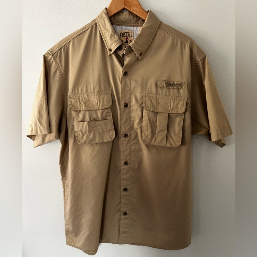 Men’s Large Red Head Brand Co. Lightweight Button Up Fishing Sport Shirt